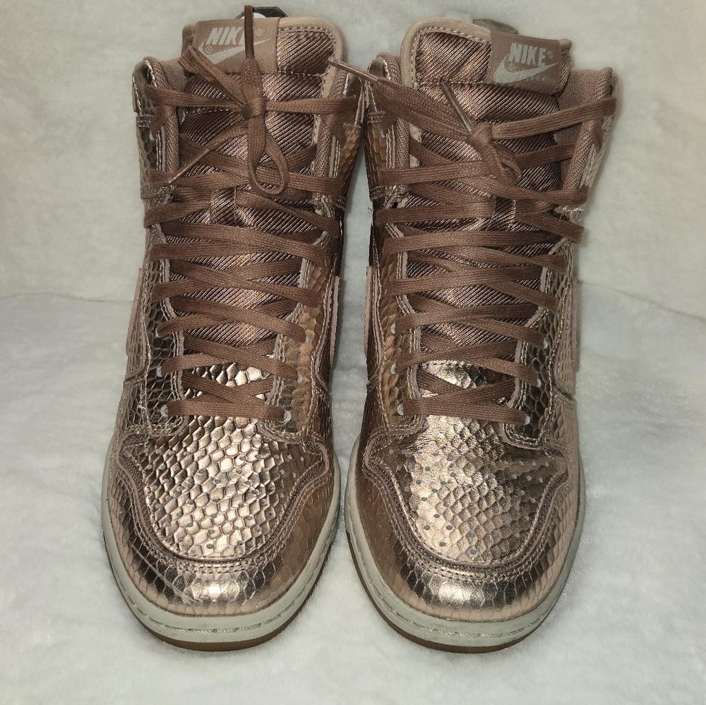 Nike Metallic High-Top Wedge Sneakers